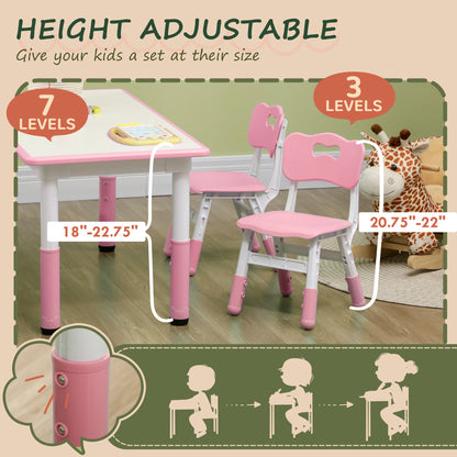 Ensemble table et chaises pour enfants ajustable — Lot de 5