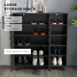 Armoire à chaussures 5 niveaux avec étagères latérales