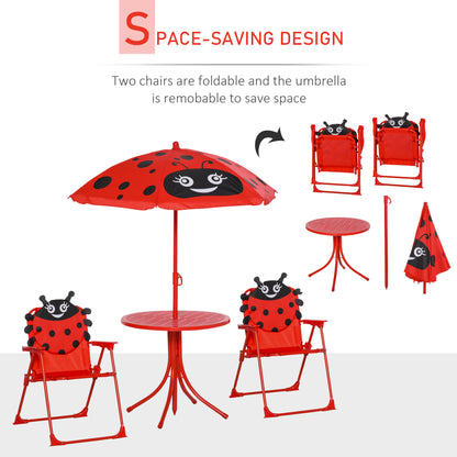 Ensemble table et chaises enfant avec parasol — Coccinelle