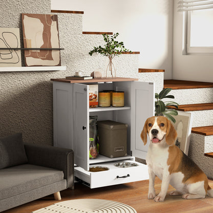 Station d'alimentation chien avec rangement ajustable