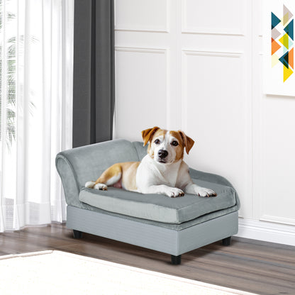 Canapé pour animaux avec rangement bois naturel