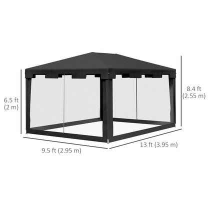 Gazebo Outsunny 10×13 pi avec Murs Moustiquaire - Tente de Jardin