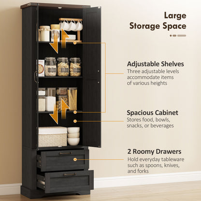 Armoire pantry cuisine 71 po — noir