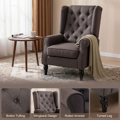 Fauteuil d'accent capitonné à dossier ailé en polyester
