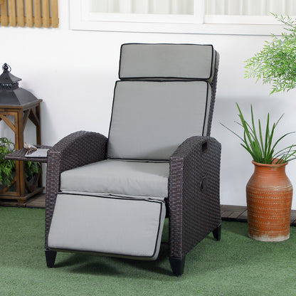 Chaise longue inclinable rotin avec dossier ajustable