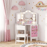 Coiffeuse pour enfants avec miroir et lumieres