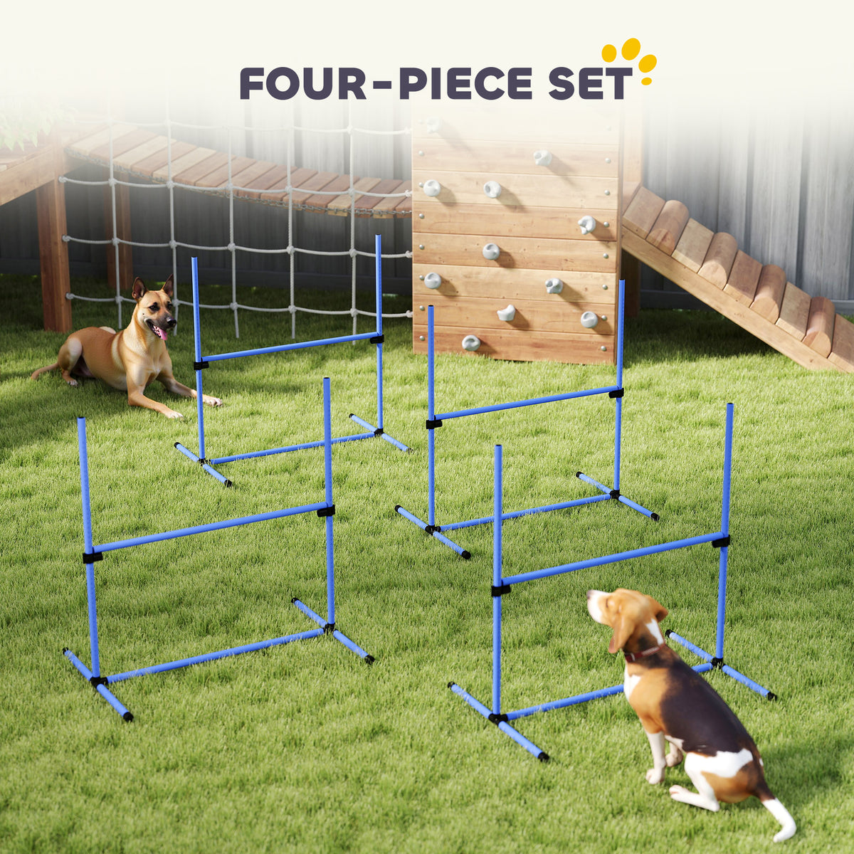 Ensemble de 4 haies d'agilité réglables pour chien