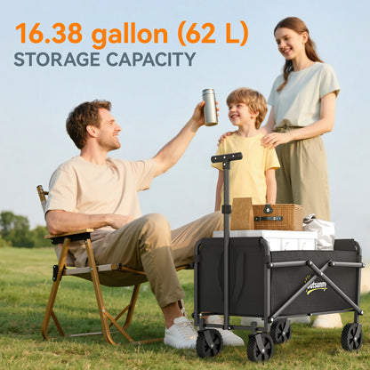 Chariot de jardin pliable 62 L — noir