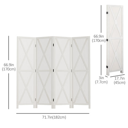 Paravent pliable 4 panneaux style fermette