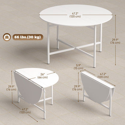 Table à manger pliante ronde pour petits espaces