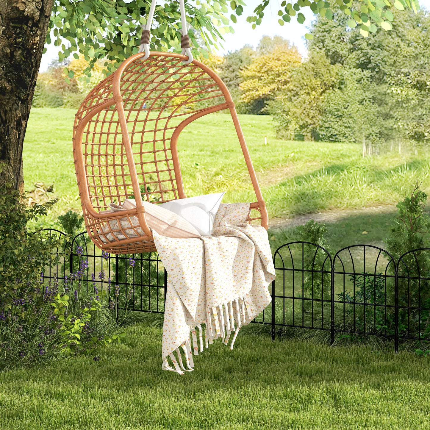 Clôture décorative de jardin 8 panneaux grille métal
