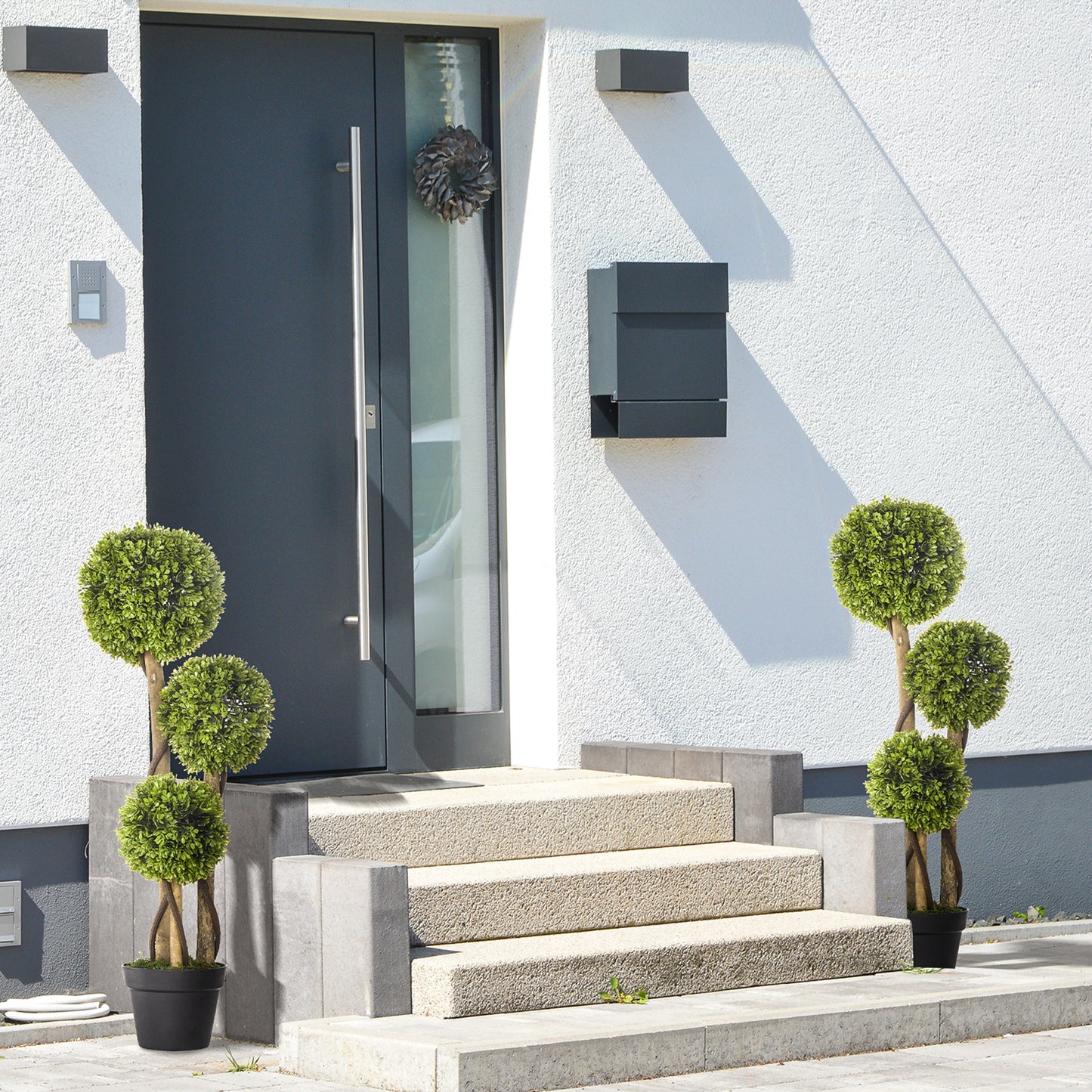 Arbres artificiels bambou en pot — lot de 2