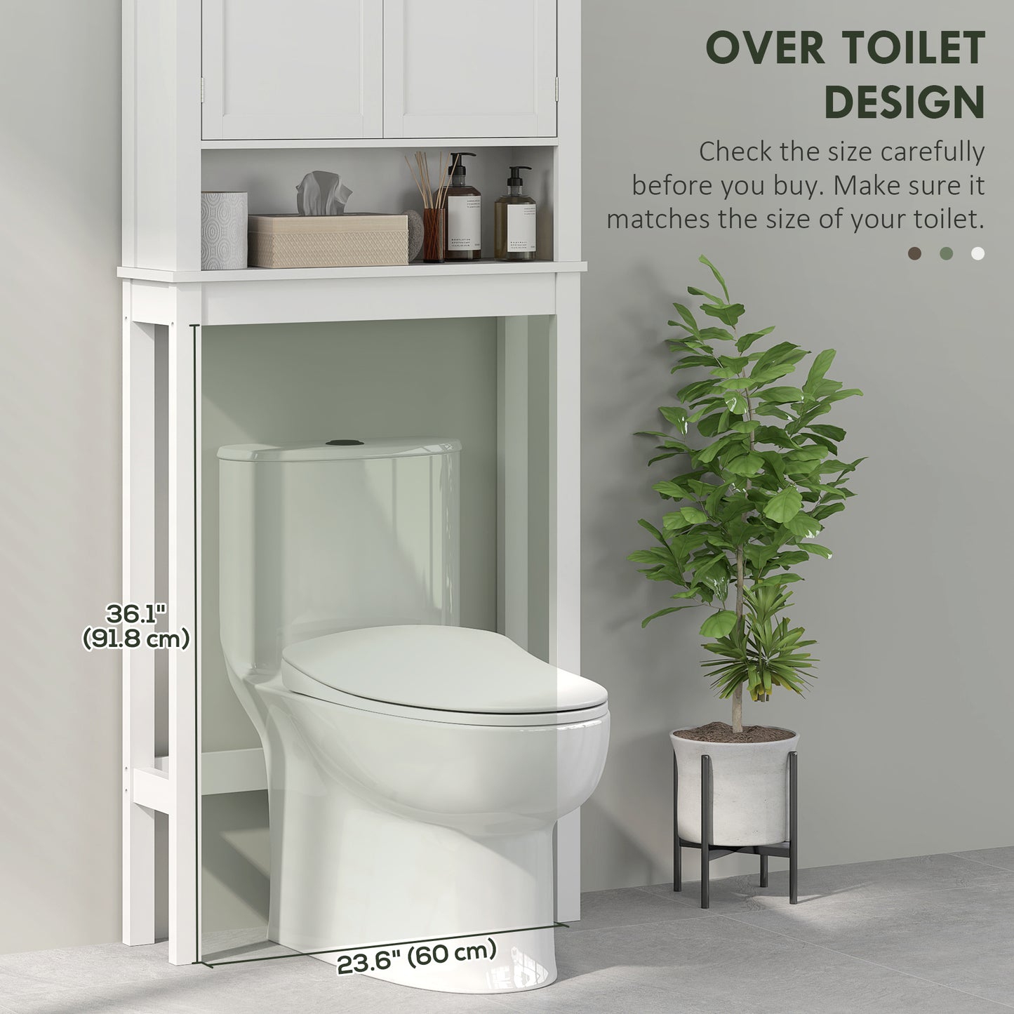 Armoire de salle de bain 3 niveaux au-dessus des toilettes
