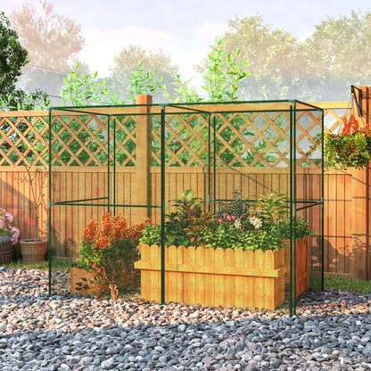 Serre Tunnel Protection Plantes 244 x 122 cm Portes Zippées