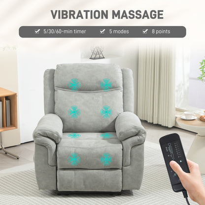 Fauteuil inclinable manuel avec massage vibrant et pochettes