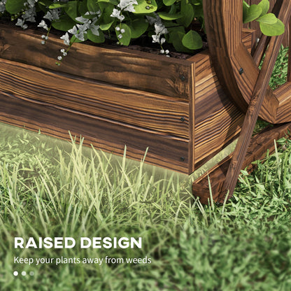 Jardinière surélevée deux étages en bois — chariot