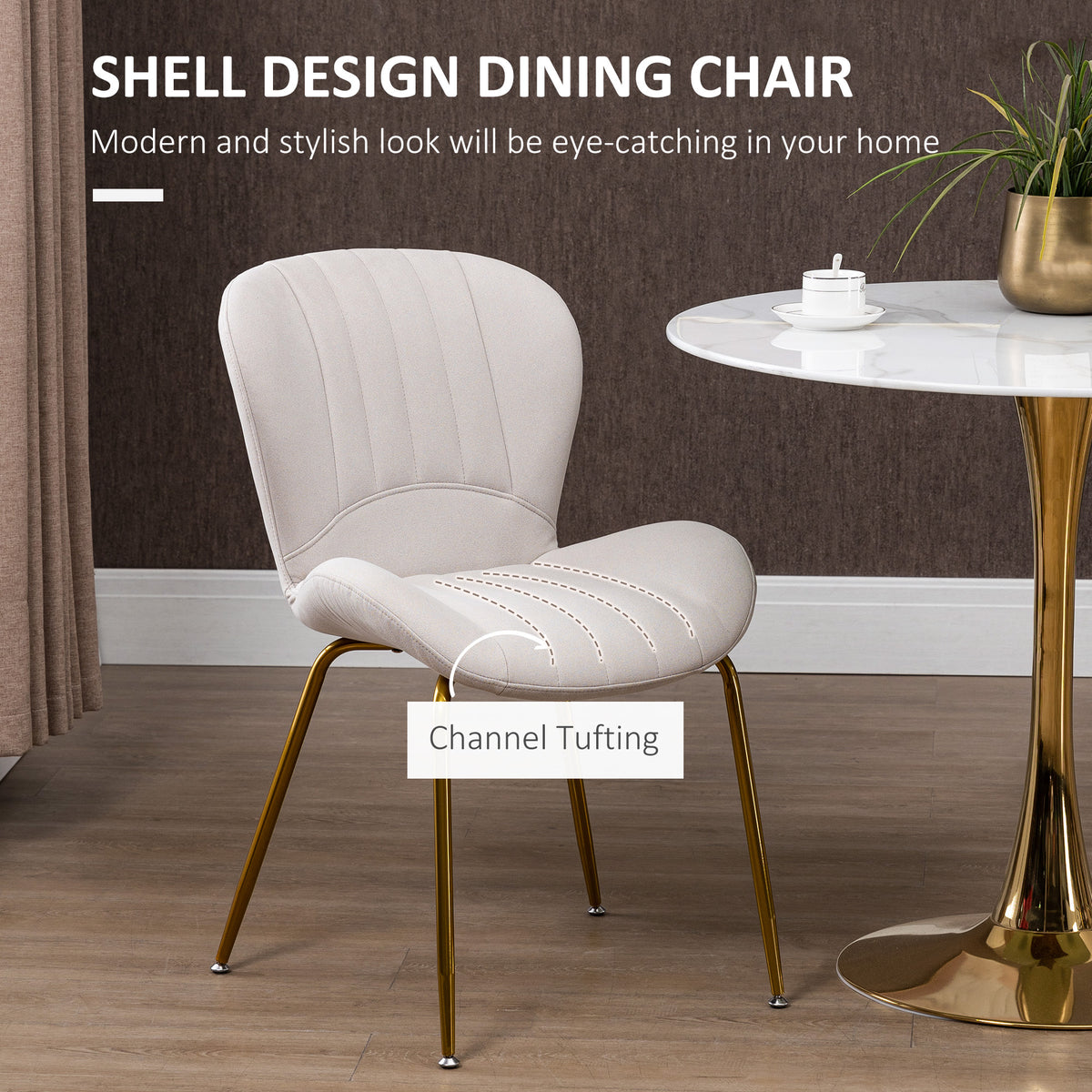 Chaises de salle à manger coquille lot de 2