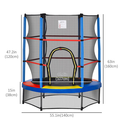 Trampoline enfant sans ressorts avec filet — multicolore