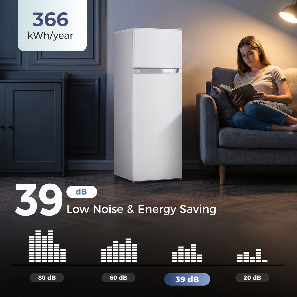 Mini-réfrigérateur compact avec congélateur double zone 218 L
