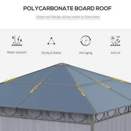 Gazebo patio toit polycarbonate cadre aluminium