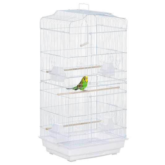 Cage à oiseaux vol libre 2 portes avec perchoirs