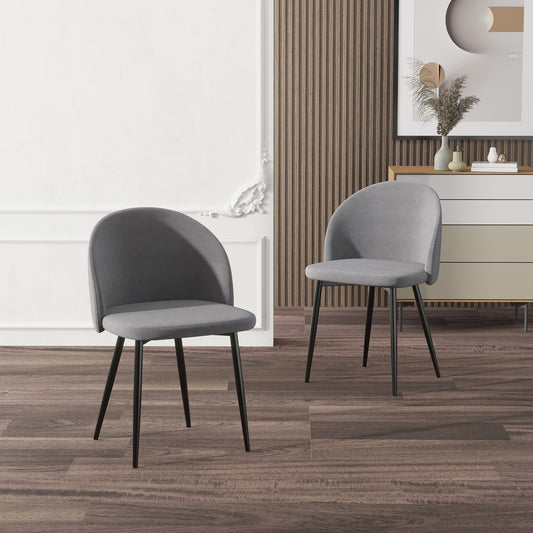 Ensemble de 2 chaises de salle à manger en velours