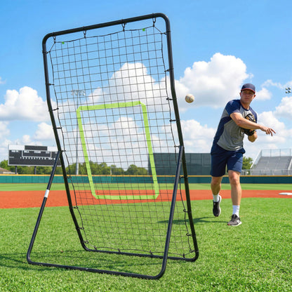 Filet rebondissant d'entraînement baseball avec zone de frappe