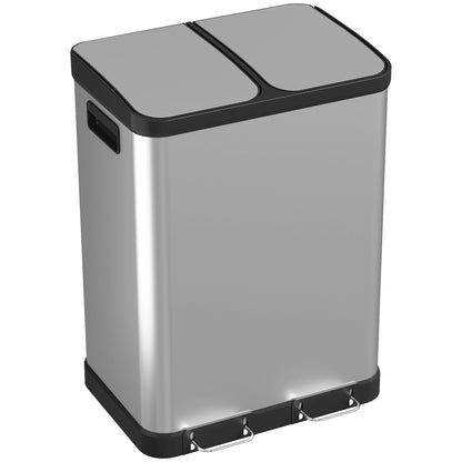 Poubelle de cuisine double à pédale 60 L