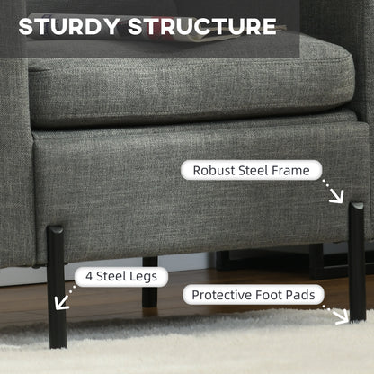 Fauteuil d'appoint rembourré avec poches latérales