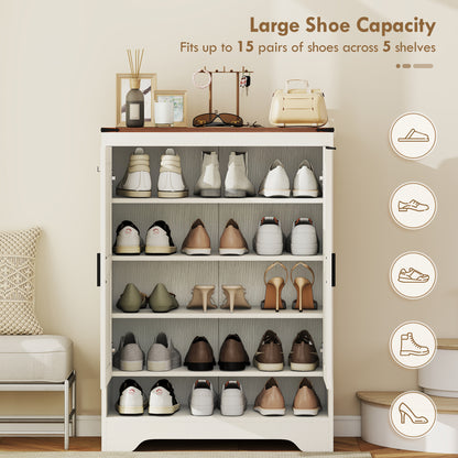Meuble à chaussures rustique pour rangement d'entrée