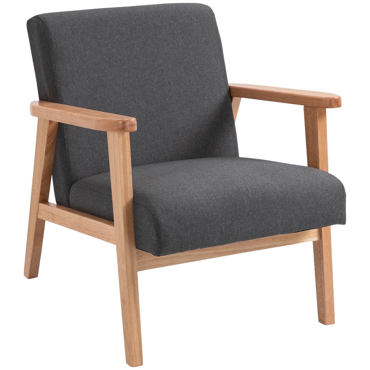 Fauteuil d'appoint moderne rétro en tissu avec accoudoirs