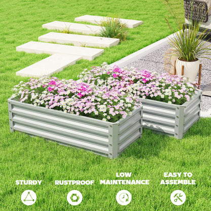 Bacs de jardinage surélevés galvanisés ensemble de 2