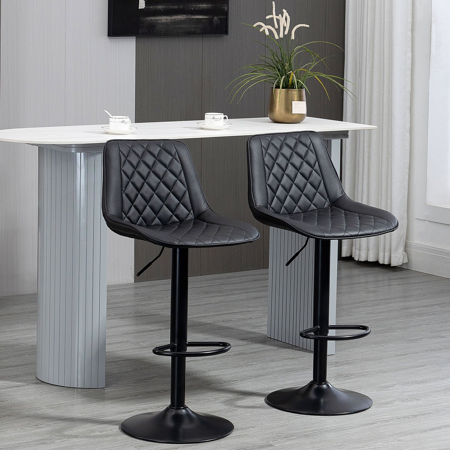 Tabourets de bar pivotants réglables avec dossier ensemble de 2
