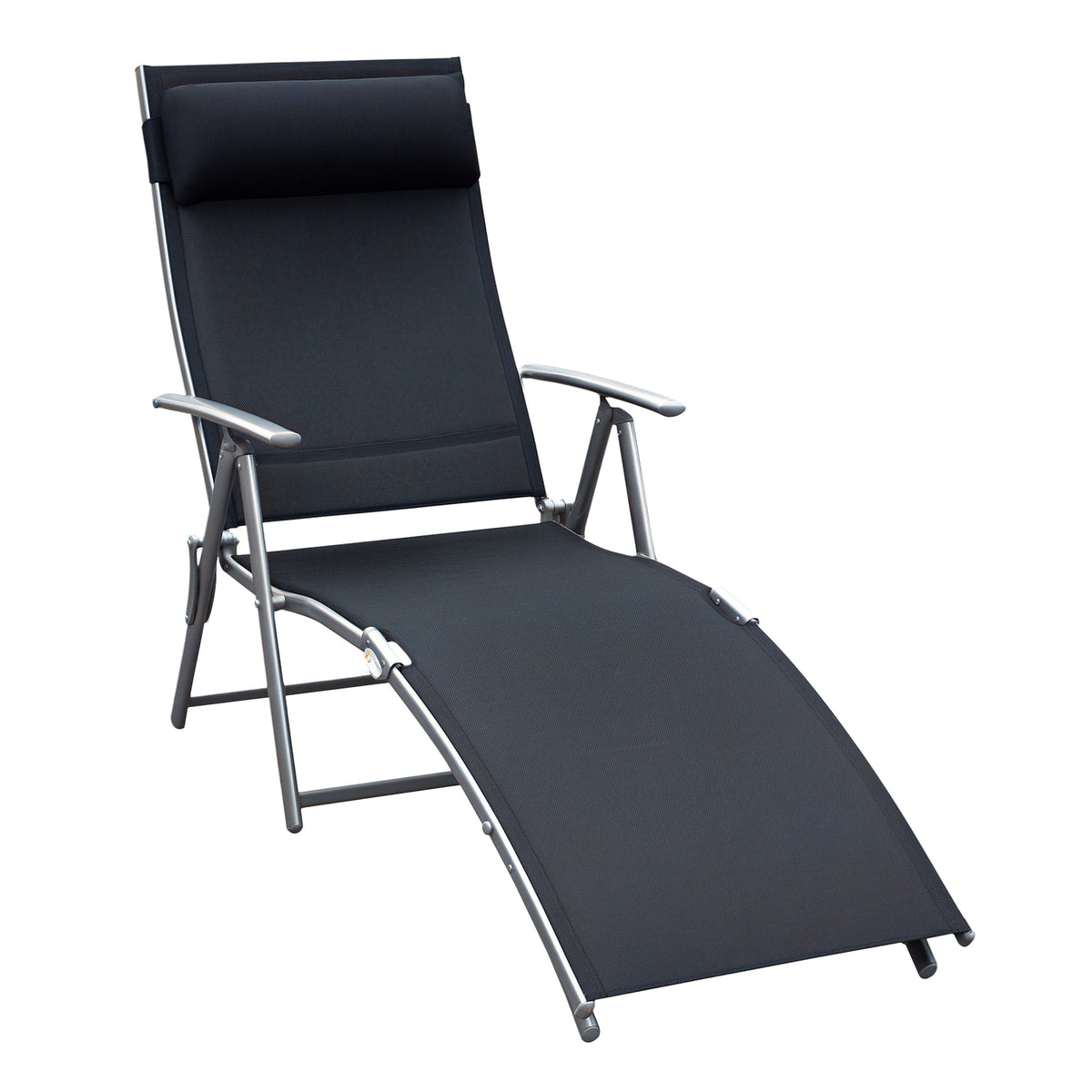 Chaise longue pliante réglable en acier — 7 positions