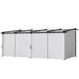 Pergola rétractable en métal avec rideaux latéraux
