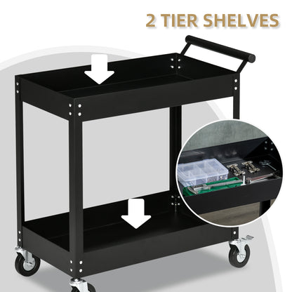 Chariot d'outils roulant de service à 2 tablettes
