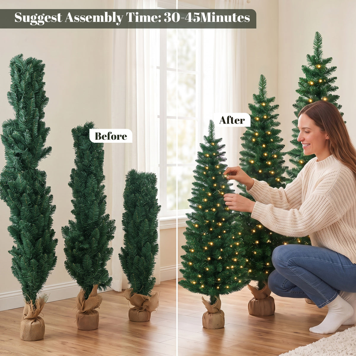 Arbre de Noel crayon artificiel — Lot de 3