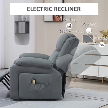 Fauteuil releveur électrique rembourré similicuir avec télécommande