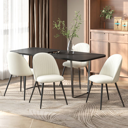Ensemble 4 chaises de salle à manger velours