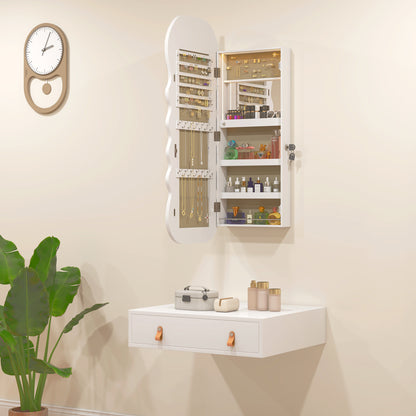 Armoire à bijoux murale avec miroir pleine longueur