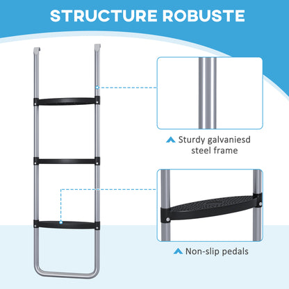 Échelle de trampoline ajustable 2/3 marches — acier galvanisé