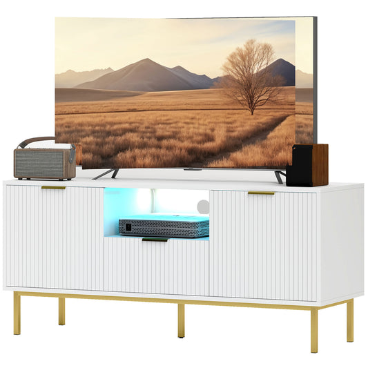 Meuble TV moderne avec éclairage DEL RVB et rangement