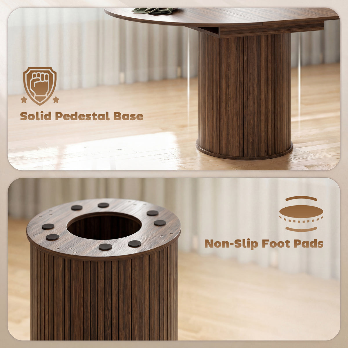 Table à manger extensible 110-150 cm — Noyer