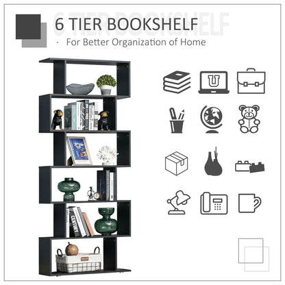 Bibliothèque en S moderne à 6 tablettes