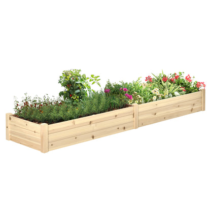 Lit de jardin surélevé en bois 244 cm avec 2 bacs