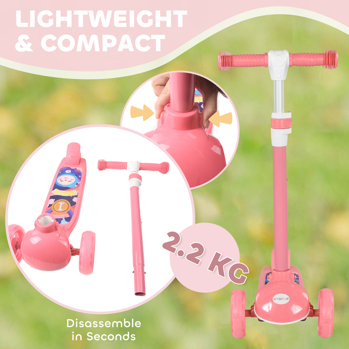 Trottinette à trois roues pour enfants réglable