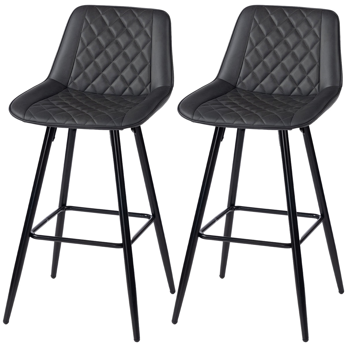 Chaises de comptoir PU cuir ensemble de 2