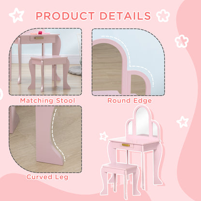 Coiffeuse enfant avec tabouret et miroirs