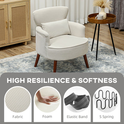 Fauteuil d'appoint moderne en velours côtelé