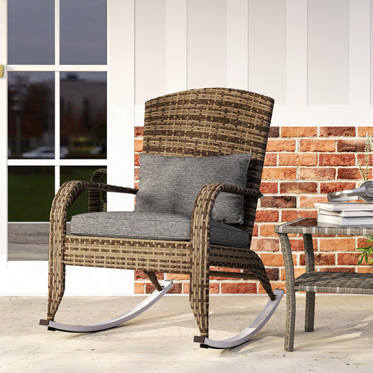 Chaise berçante Adirondack rotin haute dossier